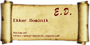Ekker Dominik névjegykártya